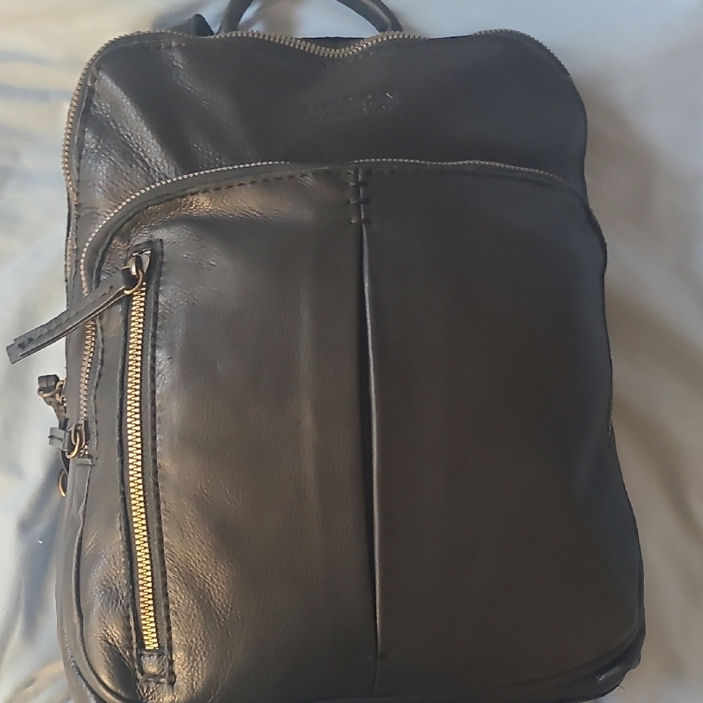 American LEATHER co. Black Backpack